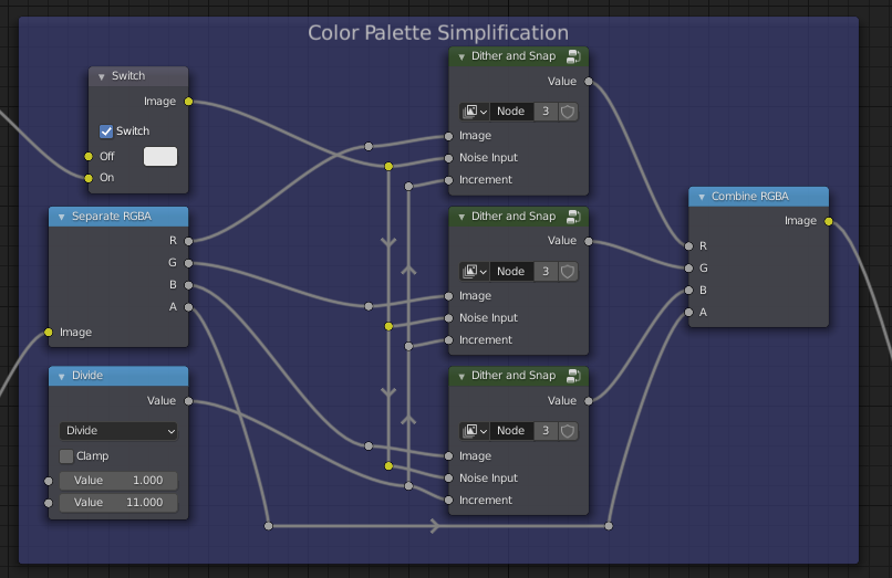 Color Pallete Simplification, dithering
