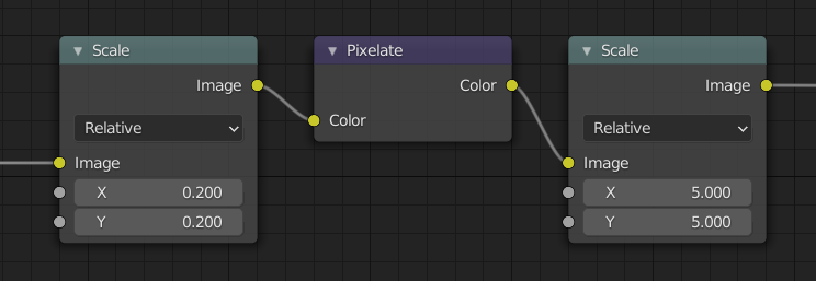 Pixelate node setup