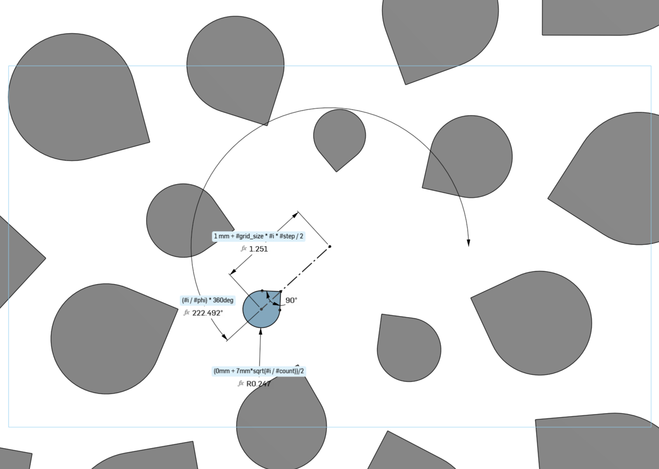 Sketch dimension driven by `i`