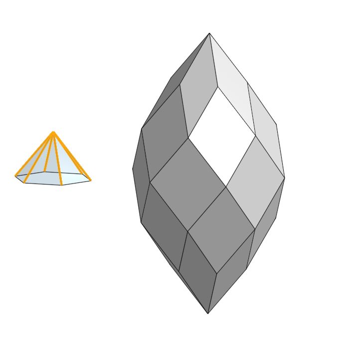 Zonohedron dome built from a partial sweep sequence